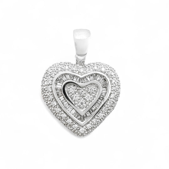 18ct White Gold Diamond Heart Enhancer