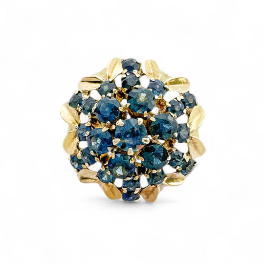 9ct Yellow Gold Sapphire Cluster Ring