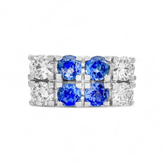 18ct White Gold Sapphire & Diamond Ring