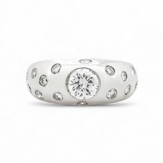 18ct White Gold Diamond Band 