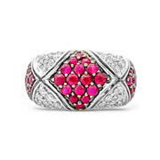 18ct White Gold Ruby & Diamond Ring 