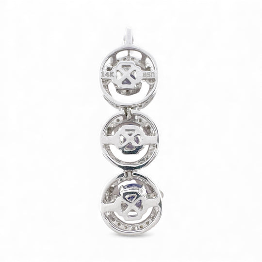 14ct White Gold Tanzanite & Diamond Pendant 
