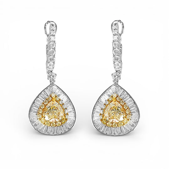 18ct White Gold Diamond Drop Earrings
