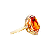 18ct Citrine & Diamond Ring