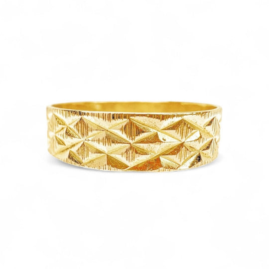 22 Karat Gelbgoldring mit Diamantmuster