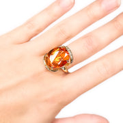 18ct Citrine & Diamond Ring