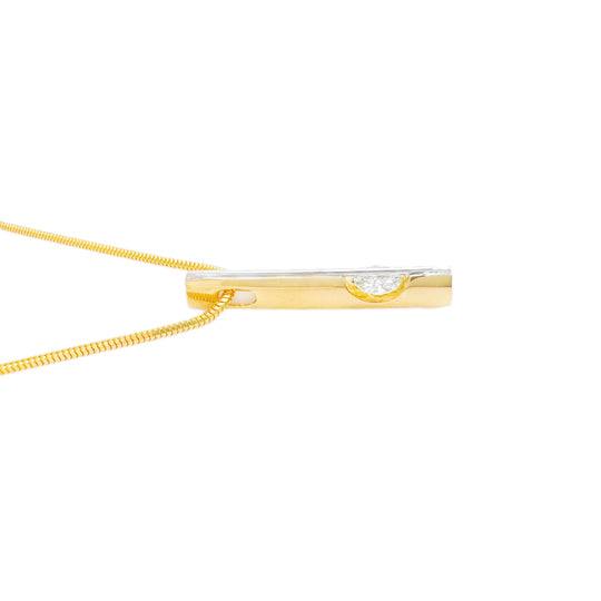 18ct Diamond Set Slider Pendant & Chain