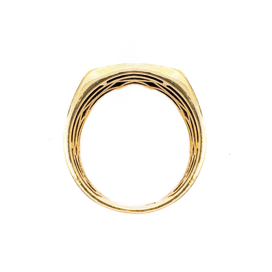 9ct Yellow Gold Diamond Mens Ring 