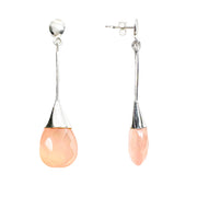 Pink Chalcedony Sterling Silver Drop Earrings 