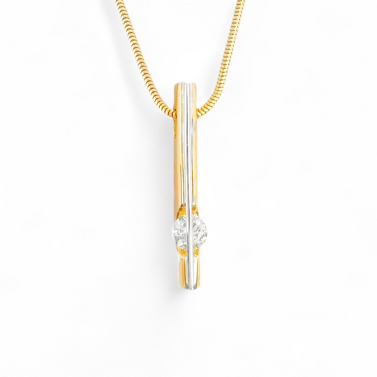 18ct Diamond Set Slider Pendant & Chain