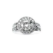 18ct White Gold Diamond Halo Ring, 1.02cts Centre Diamond