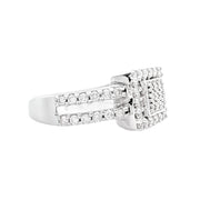 9ct Square Halo Diamond Ring
