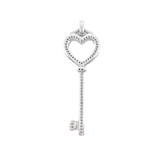 9ct White Heart Lock Pendant