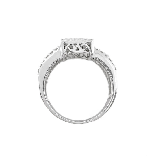 9ct Square Halo Diamond Ring