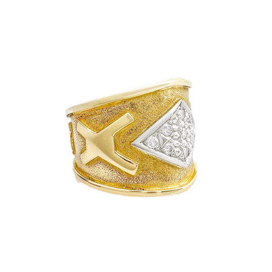 18ct Two-Tone Yellow Gold & Diamond Ring