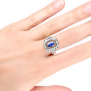 14ct Sapphire, Diamond, Yellow & White Gold Ring