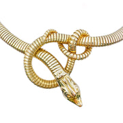 18ct Vintage Snake Coiled Necklace