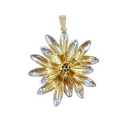 18ct Yellow Gold Sapphire & Diamond Flower Pendant 