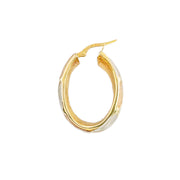 14ct Rose, White & Yellow Gold Hoop Earrings