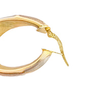 14ct Rose, White & Yellow Gold Hoop Earrings