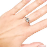 18ct White Gold Diamond Halo Ring