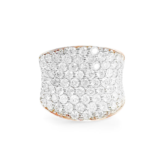 14ct Rose Gold Diamond Cluster Dress Ring