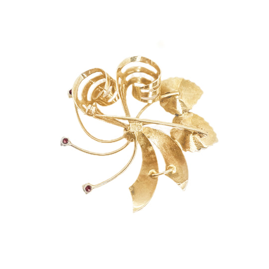 18ct Pearl Leaf Brooch