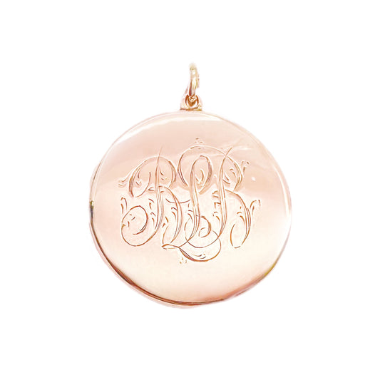 9ct Rose Gold Engraved Victorian Locket