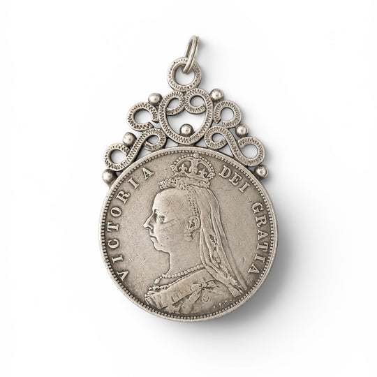 Sterling Silver Victorian Coin Pendant