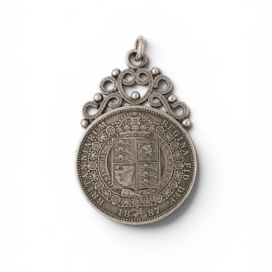 Sterling Silver Victorian Coin Pendant