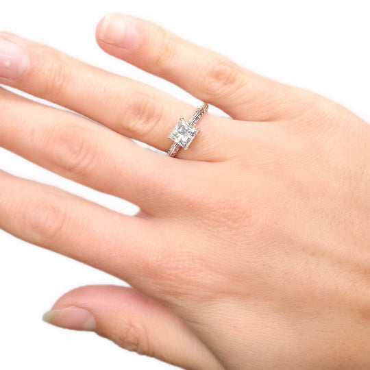 14ct Rose Gold & Princess Cut Diamond Ring