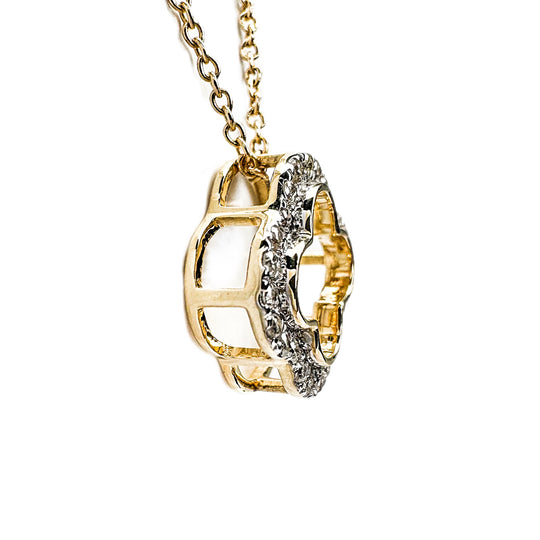 14ct Yellow Gold Clover Diamond Pendant 