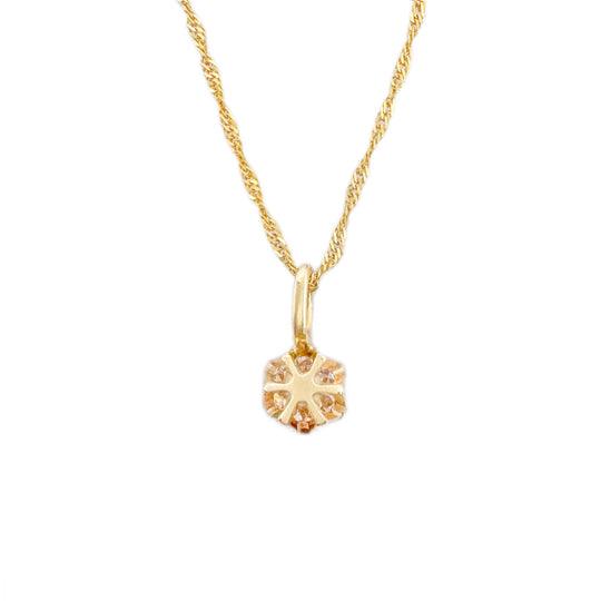11ct Diamond Pendant & 9ct Yellow Gold Twist Chain