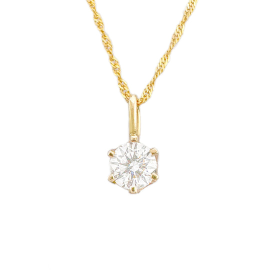 11ct Diamond Pendant & 9ct Yellow Gold Twist Chain