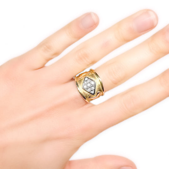 18ct Two-Tone Yellow Gold & Diamond Ring