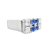 18ct White Gold Sapphire & Diamond Ring