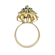 9ct Yellow Gold Sapphire Cluster Ring