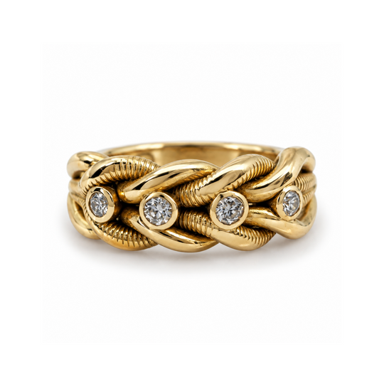 18ct Woven Diamond Ring