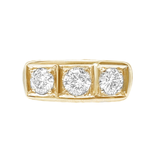 18ct Yellow Gold Diamond Mens Ring
