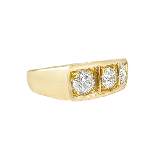 18ct Yellow Gold Diamond Mens Ring