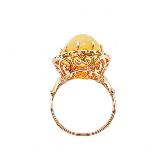 14ct Rose Gold Opal, Ruby & Diamond Dress Ring | CG Jewellery
