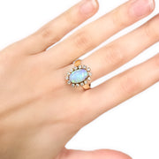 18ct Yellow Gold Opal & Diamond Ring