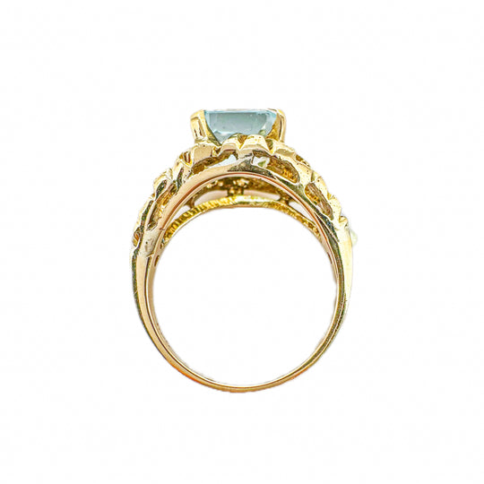 14ct Vintage Aquamarine Ring
