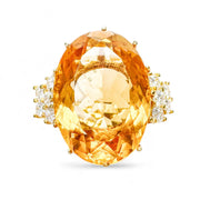 18ct Citrine & Diamond Statement Ring