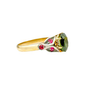 18ct Yellow & White Gold Sapphire & Ruby Ring