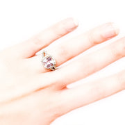 14ct Yellow Gold Kunzite & Diamond Ring