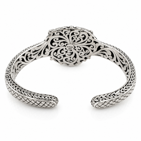 Sterling Silver Lion Bangle
