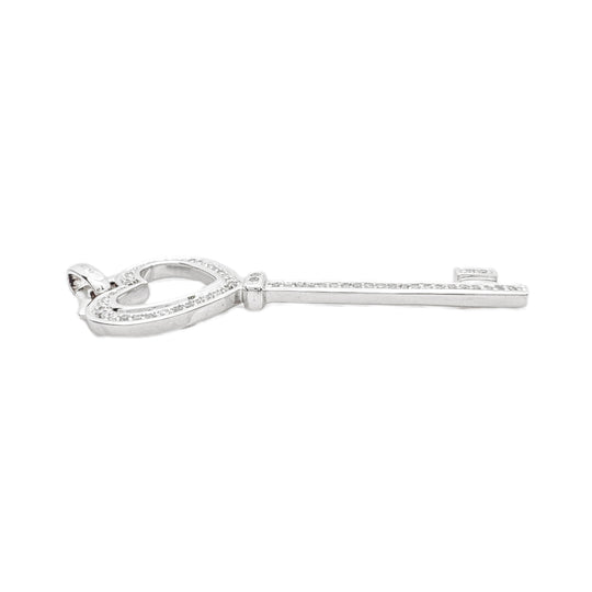 9ct White Heart Lock Pendant