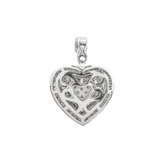 18ct White Gold Diamond Heart Enhancer