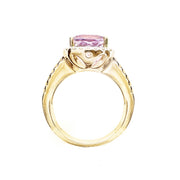 14ct Yellow Gold Kunzite & Diamond Ring